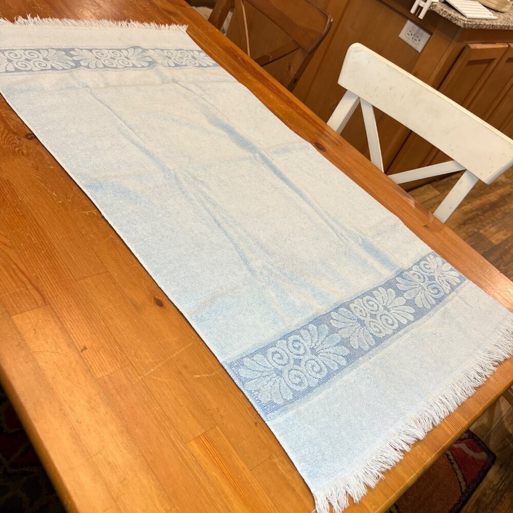 Cannon sculpted Vintage 70s Bath Towel Blue